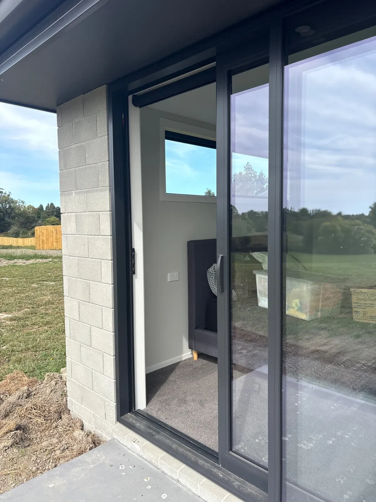 Before - MeshLock sliding door