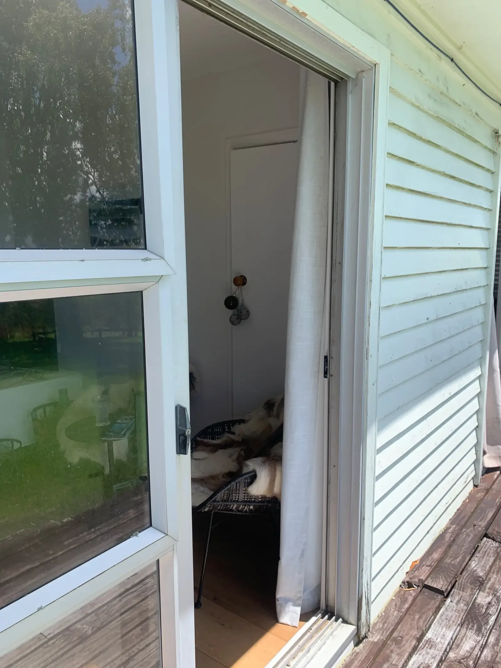 Before - MeshLock sliding door