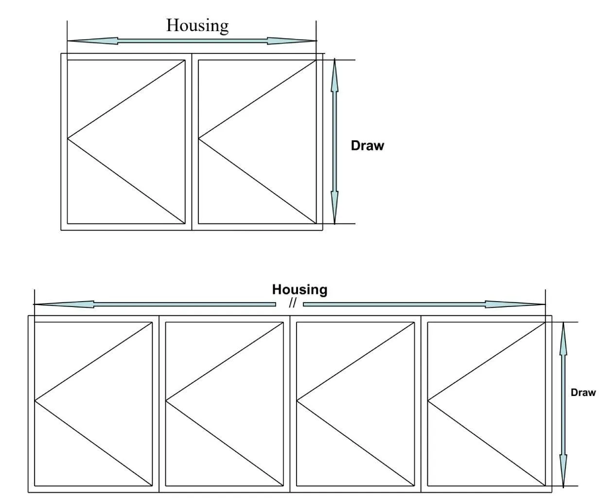 Measuring diagram for bifold servery windows
